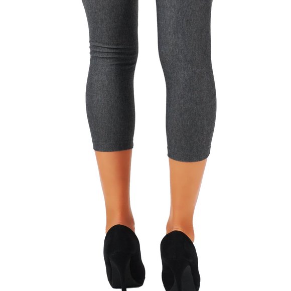 Jean Look Cotton Blend Jeggings Tights Slimming - Picture 3 of 6